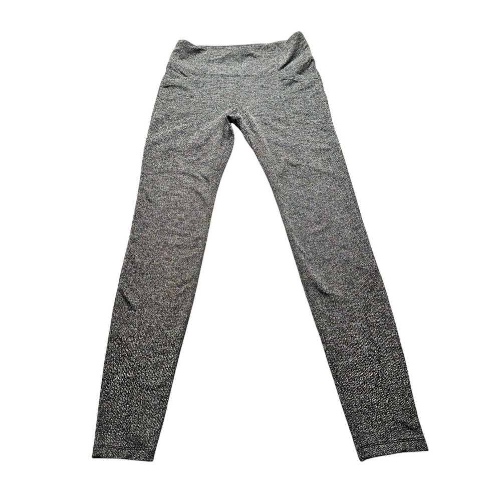 Athleta High Rise Herringbone Tight Leggings Womens MT Grey Black S/349156